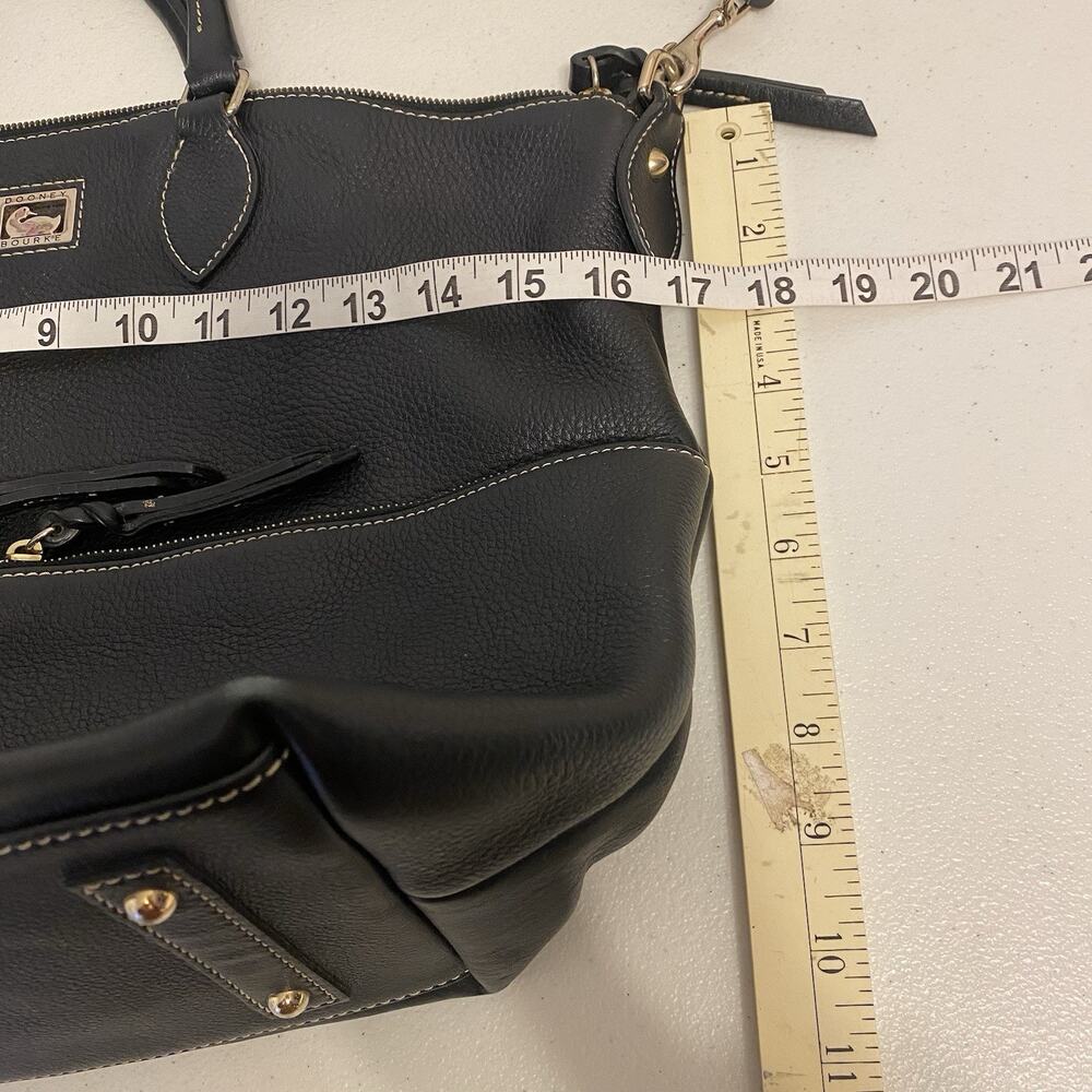 VTG 90s Dooney & Bourke BlackPebble Leather ToteBag Crossbody GoldTone Hardware - Picture 5 of 15